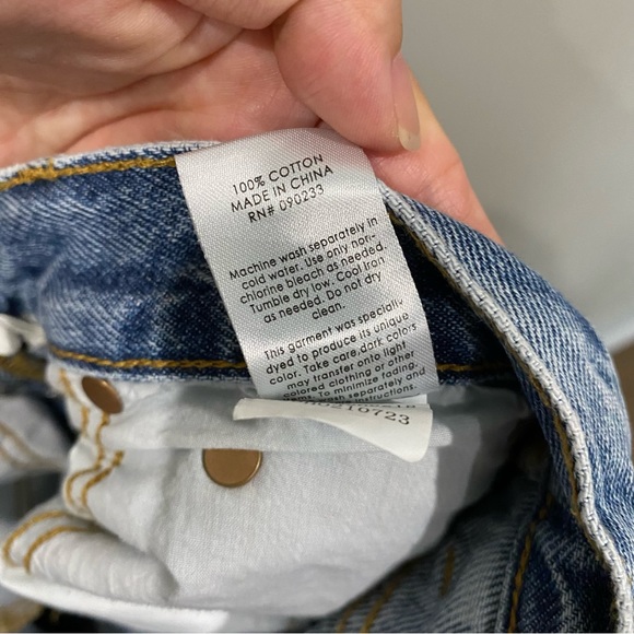 Pacsun Dad Jean High Rise Full Length Flare Ankle Side Slits Medium Wash 27 - Picture 9 of 11